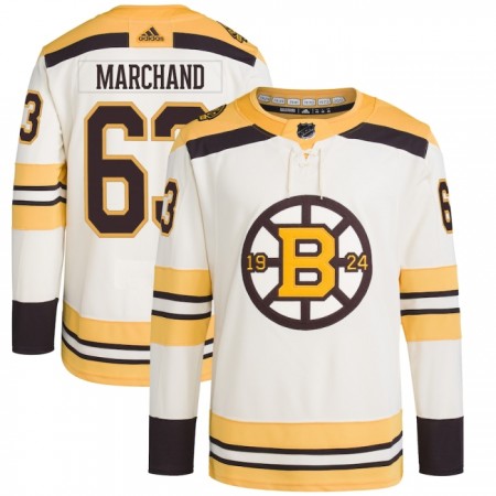 Boston Bruins Dresy 100th Anniversary Brad Marchand Adidas 2023-24 Cream Authentic - Pánské
